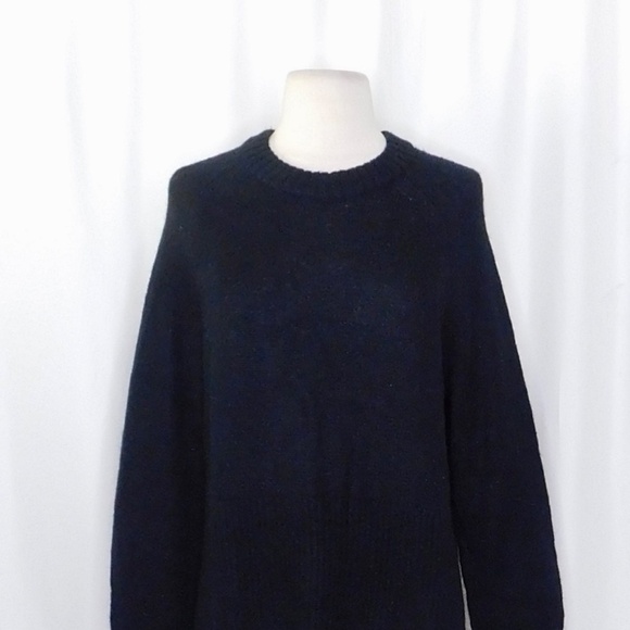 NWT!! J. CREW High Rib Pullover Sweater Wool Alpaca Solid Black Minimalist Small - Picture 4 of 12
